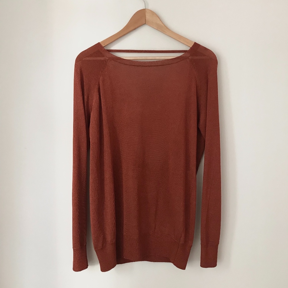 Maje copper open back blouse